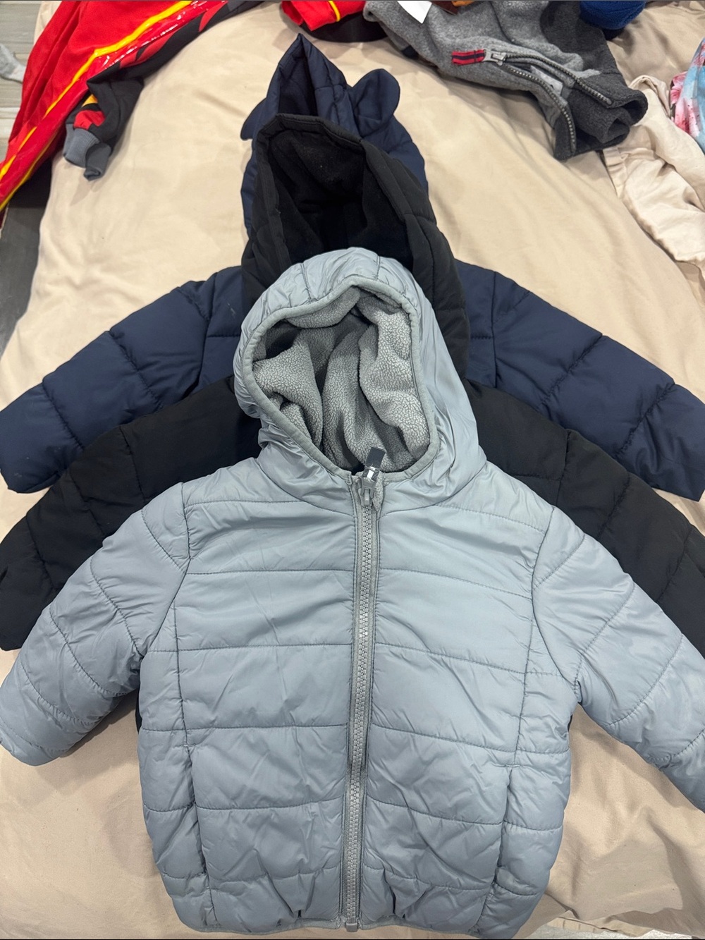 Old Navy Kids Hooded Puffer Jacket - Light Gray